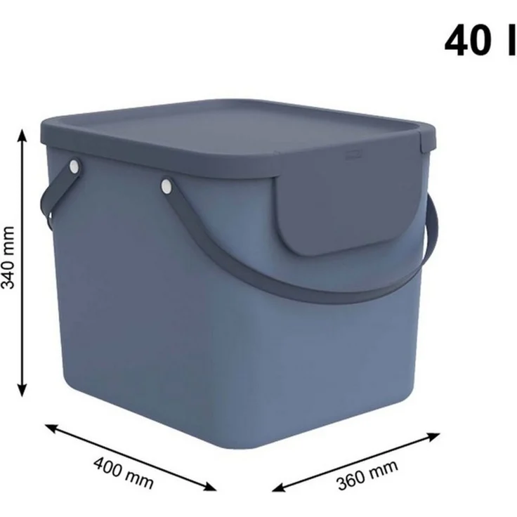 ROTHO Wäschekorb Albula 3er-Set Wäschesammler 40l mit Deckel, Kunststoff (PP recycelt) (Wäschesortiersystem, 3er-Set), Aus rezykliertem Kunststoff – Bild 2