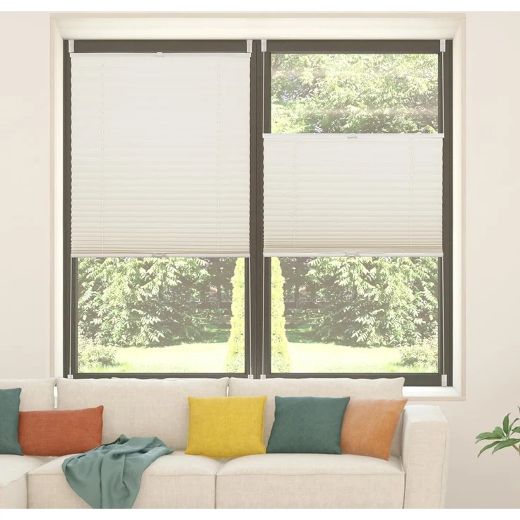 Allesin Plissee ohne Bohren Plissees Klemmfix Beige 50x130 cm(BxH), Plisseerollo Faltrollo mit Klemmträger, Jalousie Rollos für Fenster und Tür, Sichtschutz und Sonnenschutz – Bild 8