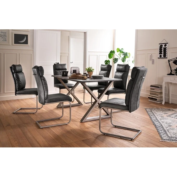Baumkantentisch >Calabria< in Akazie grau lackiert - 180x76,5x90 (BxHxT) – Bild 6