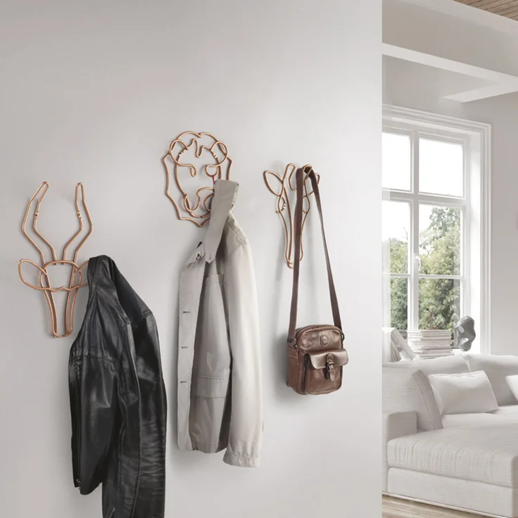 METALTEX 370101000 Safari Wandgarderobe Büffel 34 x 32 cm, Polytherm Copper – Bild 5