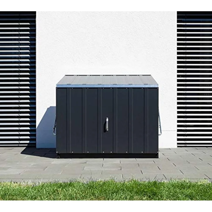 Trimetals Metall Gerätebox Fahrradgarage Stowaway | Anthrazit | 87 x 136 x 112 cm – Bild 3