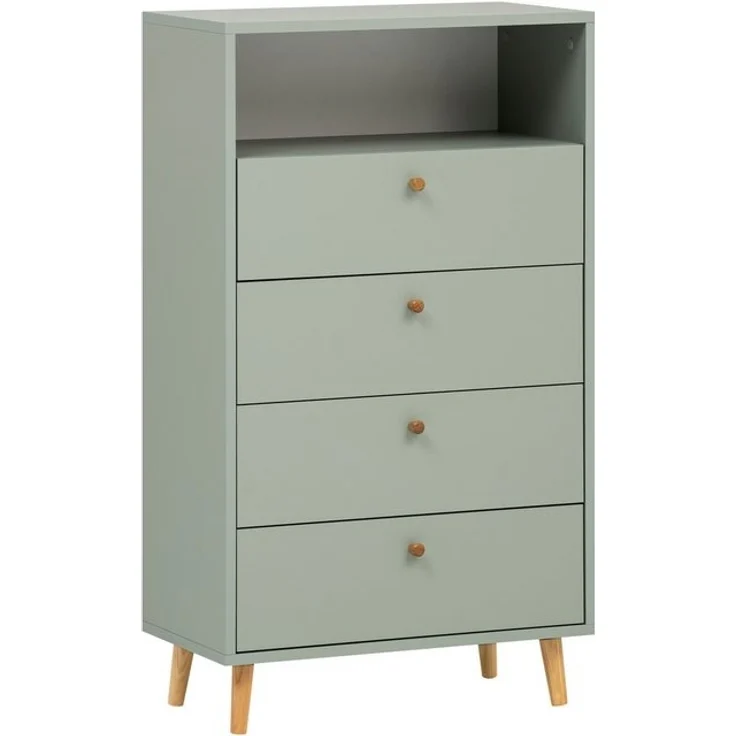 Schildmeyer Kommode Bjarne, Breite 60 cm, 4 Schubladen, Griffe und Möbelfüße aus Massivholz – Bild 4