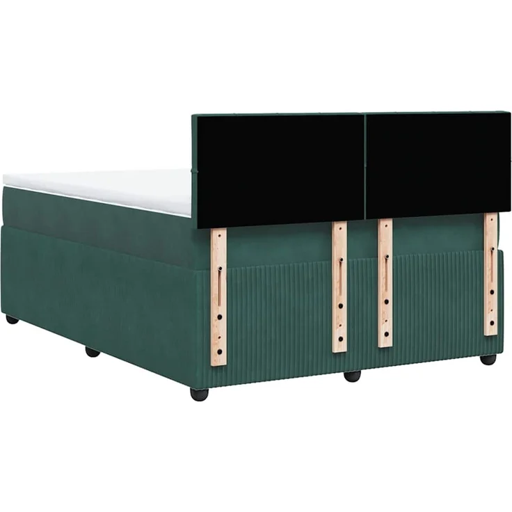 vidaXL Boxspringbett mit Matratze Dunkelgrün 160x200 cm Samt 3287785 – Bild 10