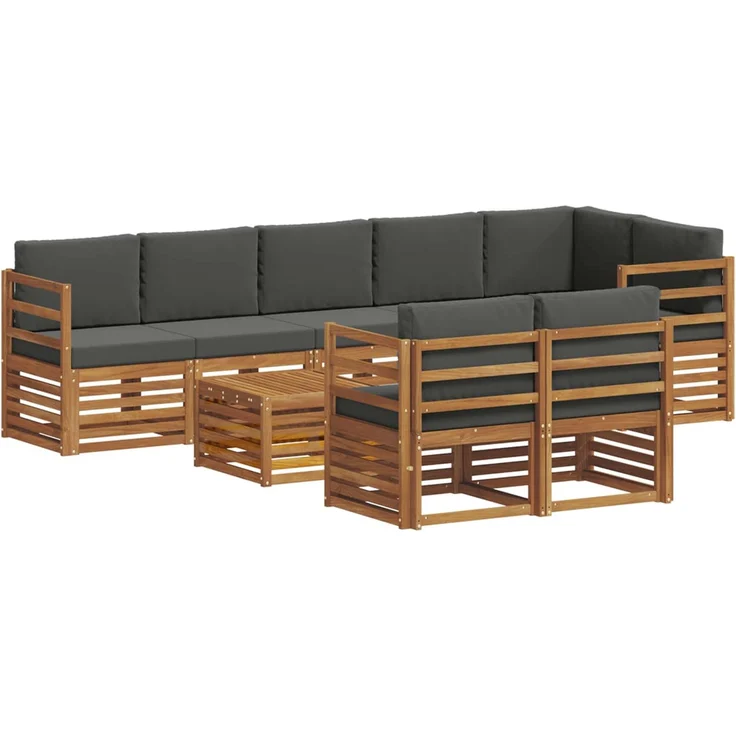 vidaXL Outdoor-Sofagarnitur 9 stk. 8-Sitzer Natur und Anthrazit 3375032 – Bild 2