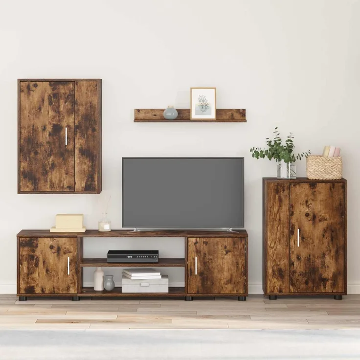 vidaXL TV-Schrankset 140 x 40 x 33 cm Geräucherte Eiche 3397900