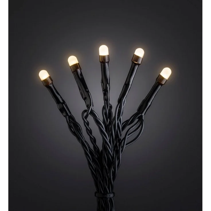 KONSTSMIDE LED-Lichterkette LED Solar Lichterkette, gefrostet, 200 bernsteinfarbene Dioden, Timer, 200-flammig, Fernbedienbar Dimmbar, 8 Lichtfunktionen, Solarbox über USB aufladbar – Bild 1