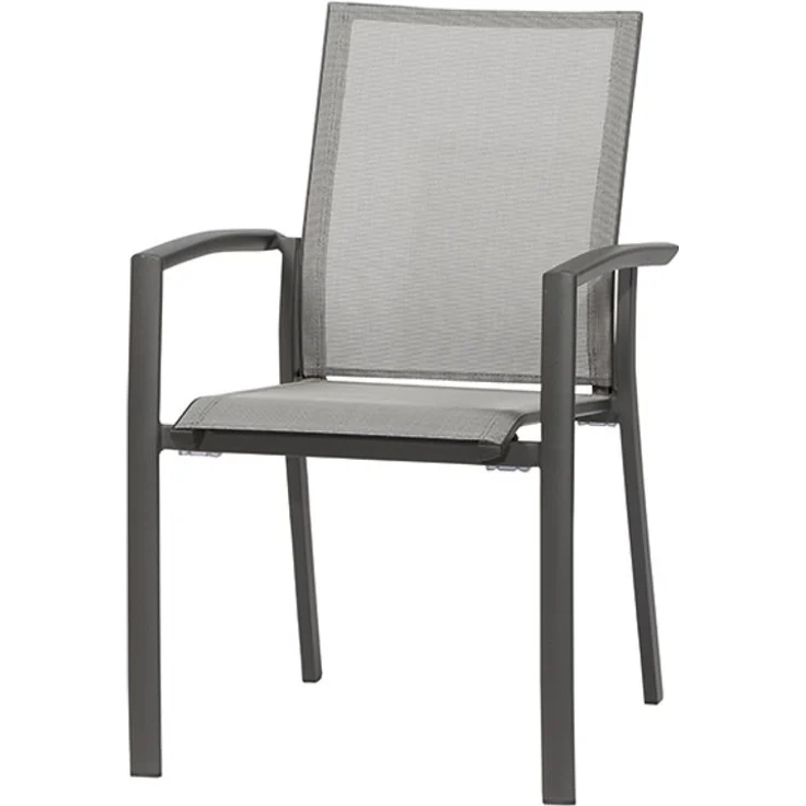 Siena Garden Velia Stapelsessel - Aluminium & RANOTEX®, schwarz-grau (C31042) – Bild 1