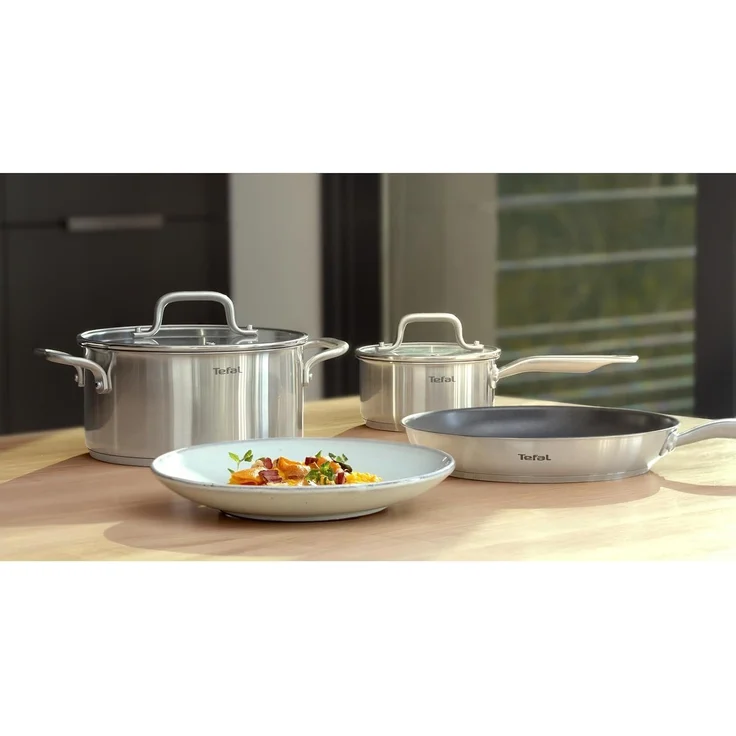 Tefal 'Virtuoso' Bratpfanne mit Temperaturanzeiger, Premium-Edelstahl silber, Ø 28 cm – Bild 3
