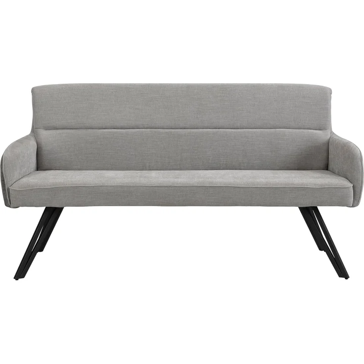 byLIVING Bank Tino/Webstoff und Mikrofaser Bezug und Gestell in schwarz/Aufgedoppelter Rücken/Küchenbank, Sitzbank, Esszimmerbank/B 160 x H 94 x T 67 cm (Hellgrau) – Bild 4