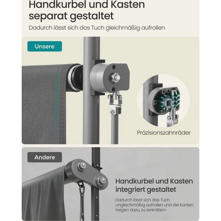 SONGMICS Markise Senkrechtmarkise, höhenverstellbar, kein Bohren erforderlich – Bild 3