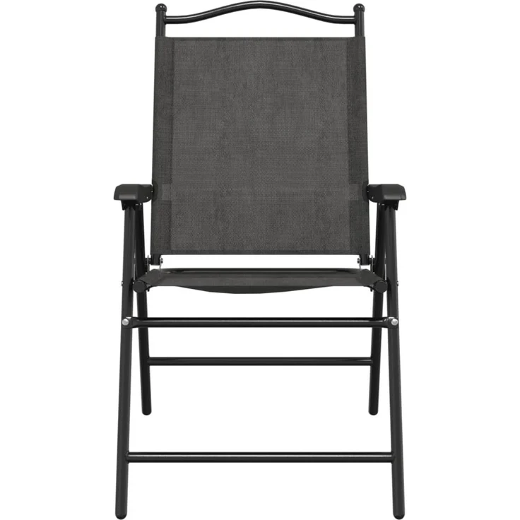 vidaXL Klappbare Gartenstühle 8 Stk. Graumeliert Stahl und Textilene 3157288 – Bild 4