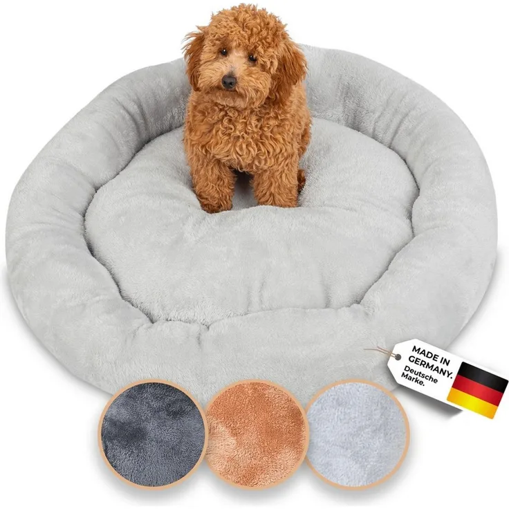 Belune Tierbett Deluxe - kuschelweiches Donutkissen - Made in Germany, vegane Materialien, verschiedene Größen und Farben, extra gemütlich, Made in Germany