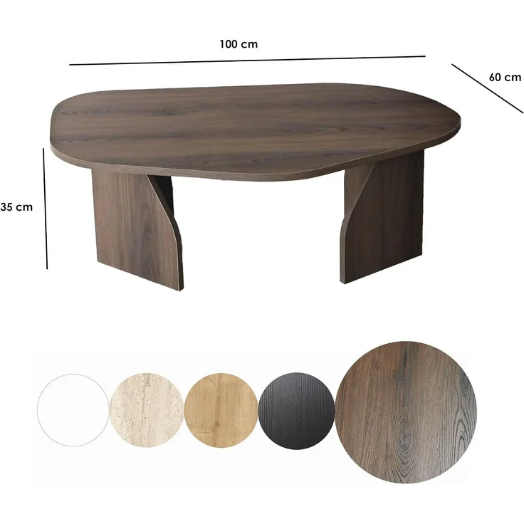 Skye Decor 'Nova - Walnut' Couchtisch, Walnuss, 100 x 35 x 60 cm – Bild 3