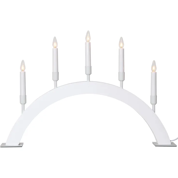 Lichterbogen ,Vind', 5-flammig, Materialmix, weiß