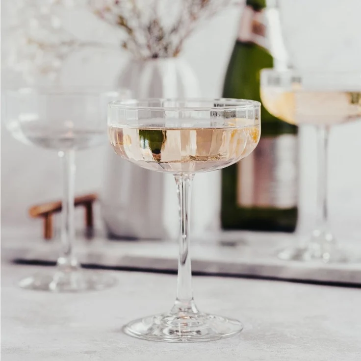 LIBBEY Champagnerglas Libbey Trinkglas, 12er Set -LINEAR-, 12-tlg, Glas, 251 ml, hochwertig verarbeitet, im modernen Design – Bild 2