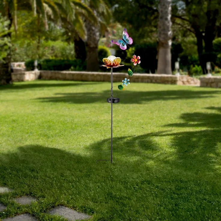 Ambia Garden 'BASIC' Solarleuchte, Glas multicolour, 21.5 x 82 x 15.2 cm, mit Schalter