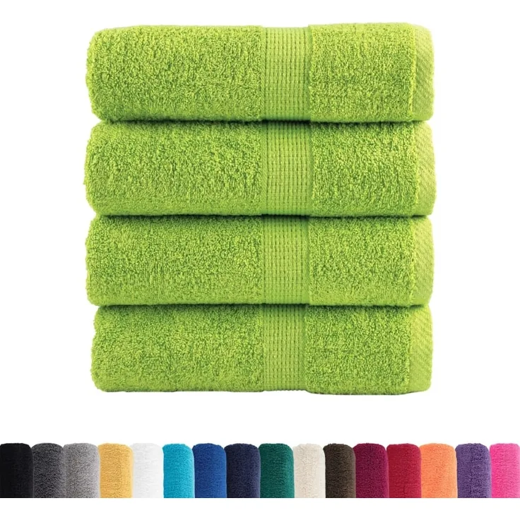 vidaXL Premium-Gästetücher SOLUND 4 Stk. Apfelgrün 30x50 cm 600 g/m² 137495