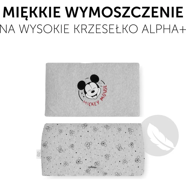 Hauck Sitzkissen Holzhochstühle Highchair Pad Deluxe,Kompatibel Alpha+,Beta+Bauähnlichen Modellen,Maschinenwaschbar,Einfache Befestigung Klettverschlüssen,Mickey Mouse Grey,66778,Mickey Mouse Grau – Bild 2