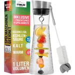 STONELINE Wasserkaraffe, mit Fruchtspieß und Reinigungsbürste, 1 Liter