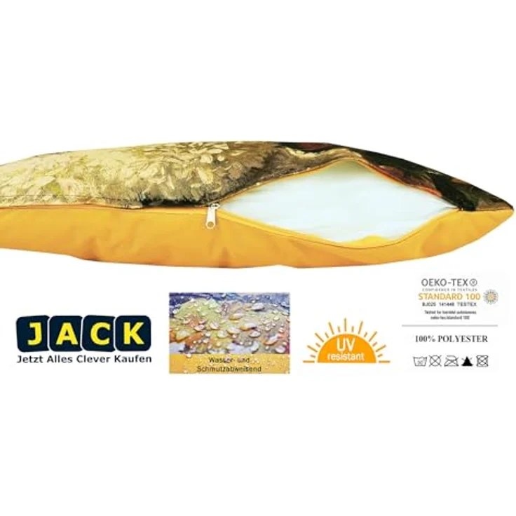 JACK Dekokissen Outdoor Lounge Kissen 30x50cm Motiv inkl. Füllung, mit Lotus-Effekt, Robust, Strapazierfähig, für Innen & Außen geeignet – Bild 4