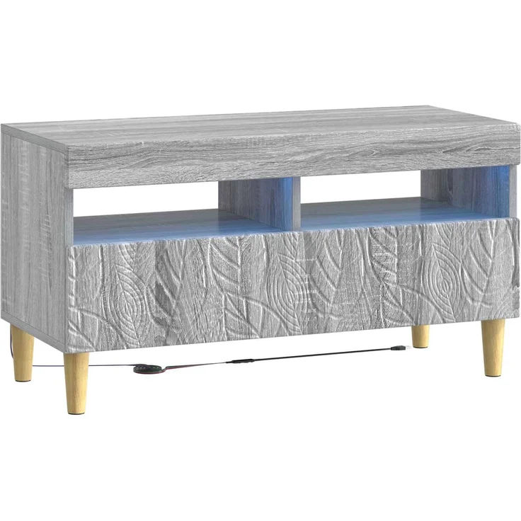 vidaXL 3-teiliges LED TV Regal DELFT Sonoma-Grau Holzwerkstoff 3416767 – Bild 5