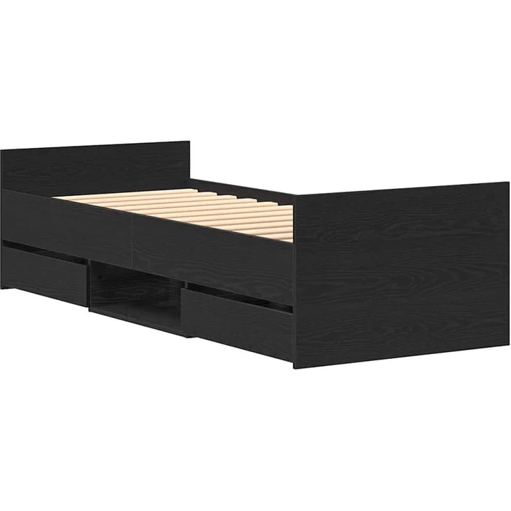 vidaXL Bettrahmen Schwarz Eichen-Optik 193 x 78 x 50 cm Holzwerkstoff 3329308 – Bild 8