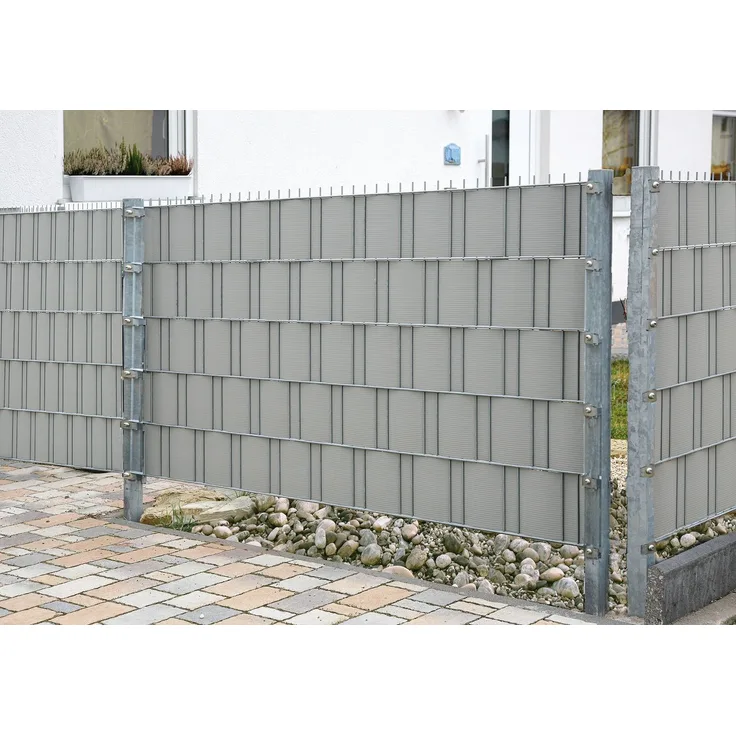 Garden 'N' More Excellent Fertigstreifen aus PVC, 5 Streifen, Länge 2,015 m, Streifenhöhe 0,19 m, Silber