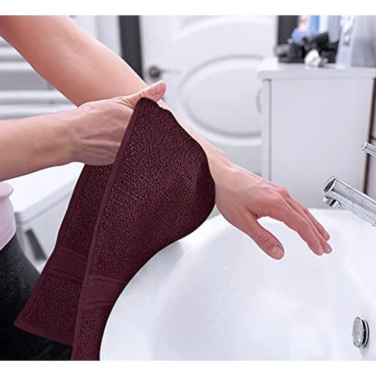Utopia Towels Premium-Handtücher in Burgunderrot, 100% gekämmte, ringgesponnene Baumwolle, ultraweich und sehr saugfähig, 600 g/m², extra große Handtücher 40,6 x 71,1 cm, Hotel- und Spa-Qualität, 6 – Bild 6