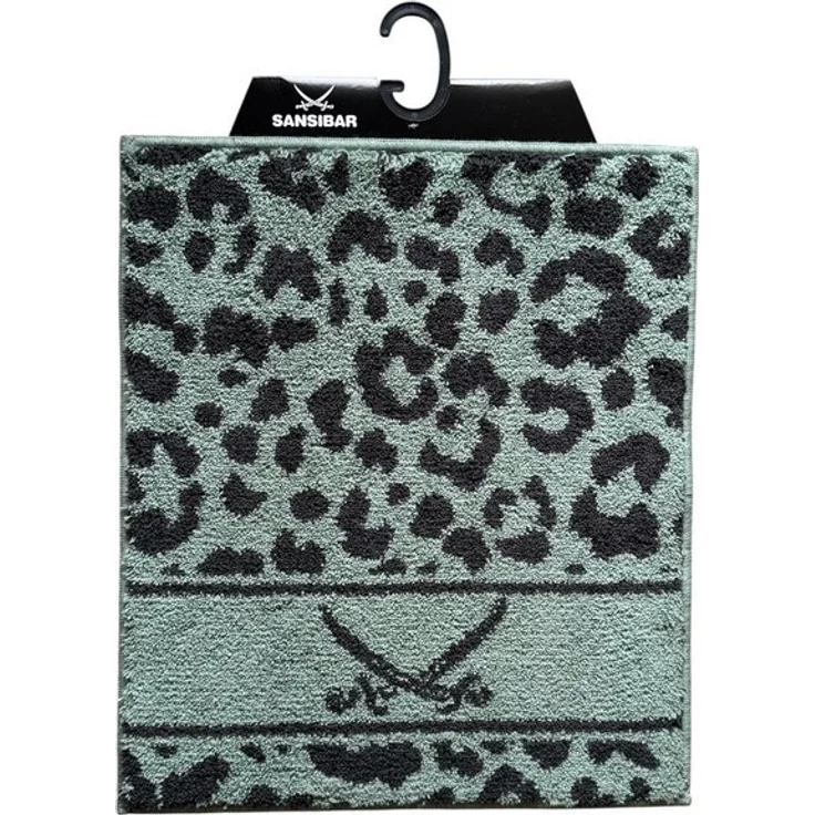 Sansibar Sylt Badematte Badteppich „Leo“ stilvoller Badvorleger mit Leopardenmuster, Höhe 20 mm, rutschhemmend beschichtet, weich, Sansibar-Logo, für Fußbodenheizung geeignet, schnell trocknend, pflegeleicht, Polyester, hoher Komfort durch weichen Flor... – Bild 3