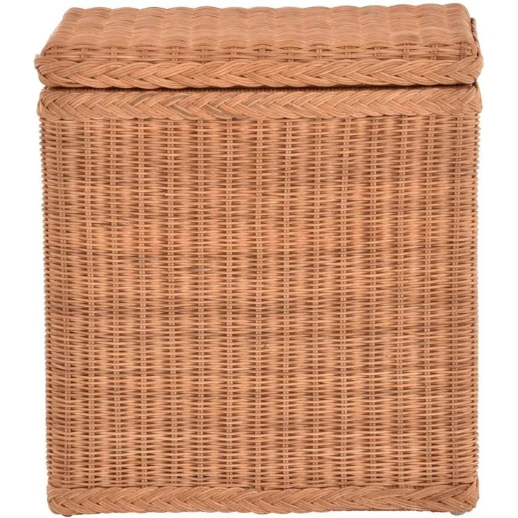 Krines Home Wäschekorb Rattan Wäschebox mit Deckel Wäschetruhe Wäschekorb Wäschesammler, mit Inlett Korb zur Aufbewahrung – Bild 1