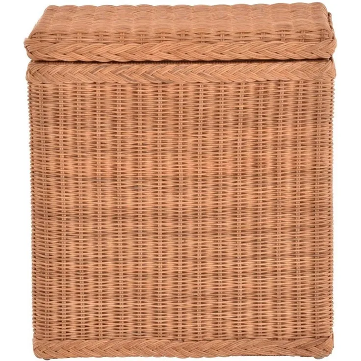 Krines Home Wäschekorb Rattan Wäschebox mit Deckel Wäschetruhe Wäschekorb Wäschesammler, mit Inlett Korb zur Aufbewahrung