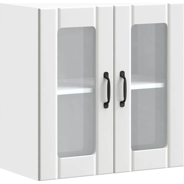 vidaXL Küchen-Hängeschrank mit Glastür Lucca Weiß Holzwerkstoff 853907 – Bild 1