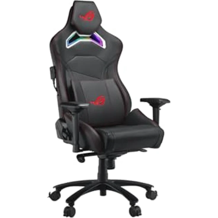 ASUS ROG Chariot X Gaming-Stuhl (Aura RGB Beleuchtung, 4D-Armlehnen, Memory-Foam, Premium-PU-Leder, One-Touch-Controller) in schwarz – Bild 3