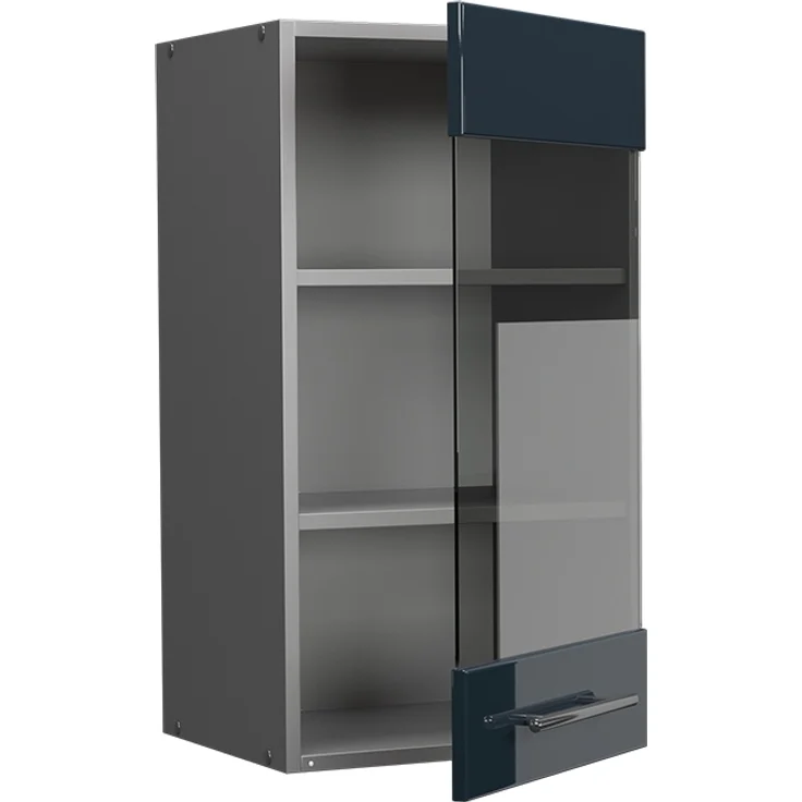 Küchenglasschrank Fame-Line Dunkelblau Hochglanz 40 cm Vicco – Bild 4