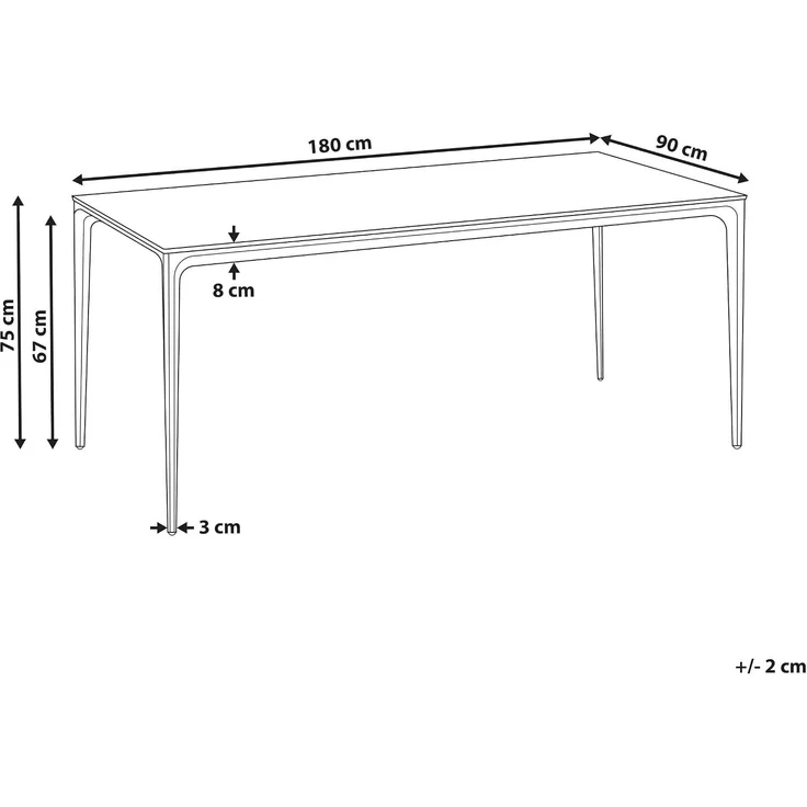 Gartentisch SOVARETO 180 cm 90 cm Holzoptik Hellgrau – Bild 3