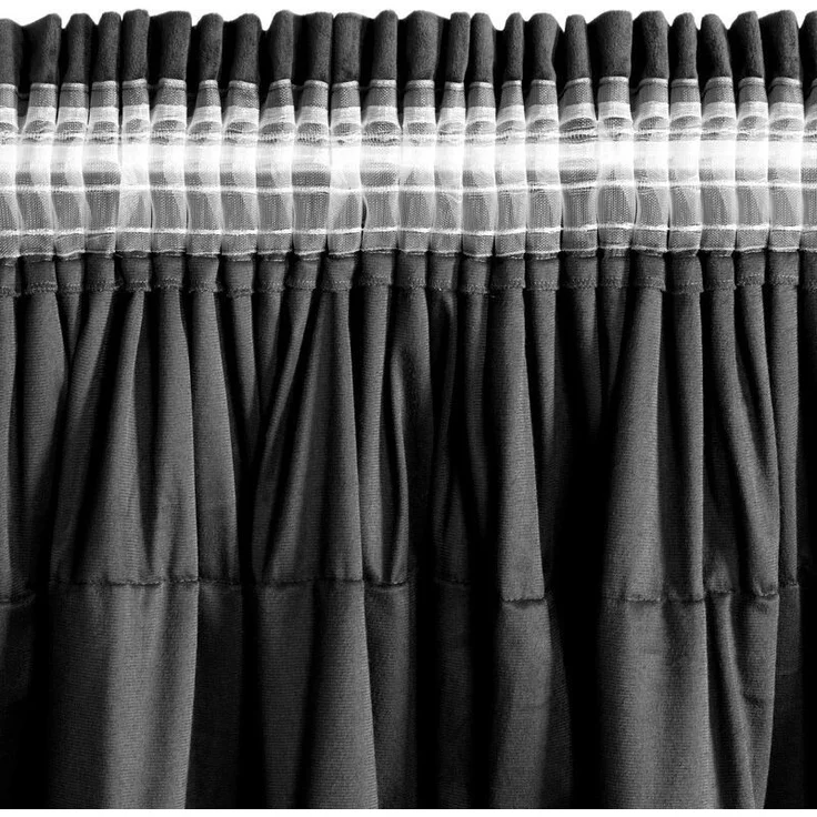 Vorhang AURA mit Rüsche Velours Samtvorhänge schwarz 140x270 cm Kräuselband – Bild 8