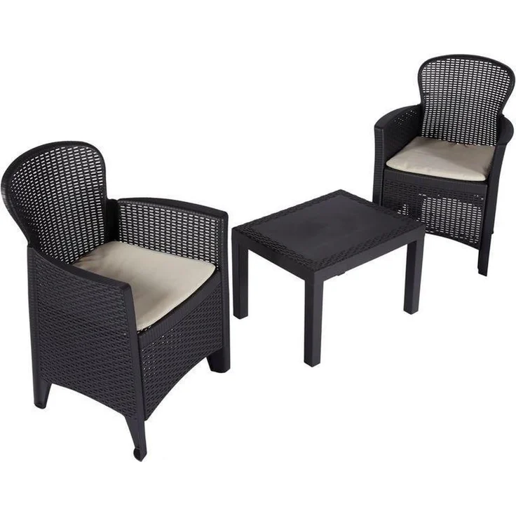 ProGarden 3-tlg. Garten-Set mit Kissen Akita Anthrazit 442181 – Bild 1