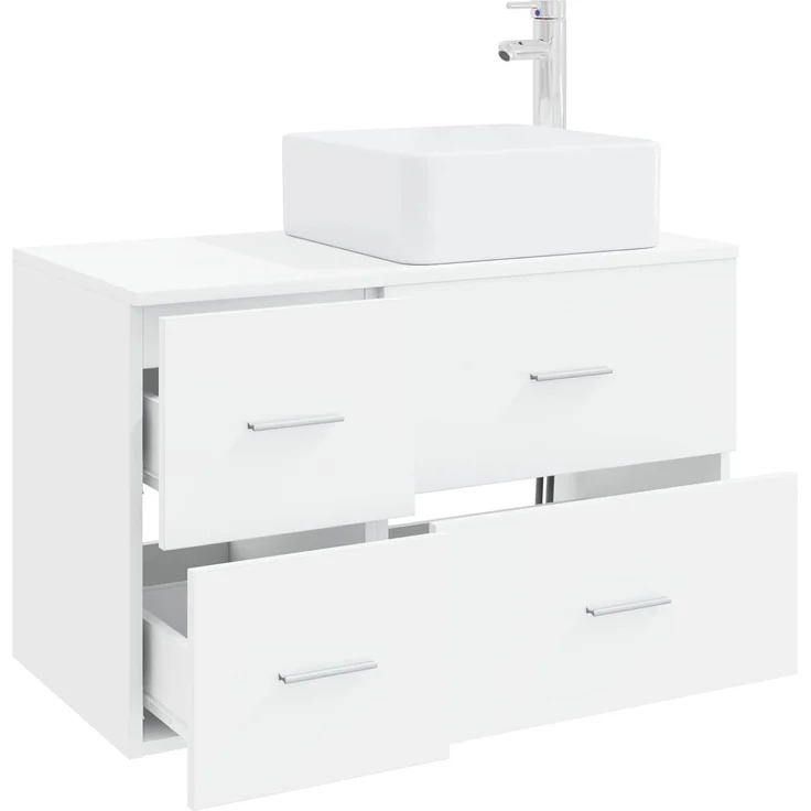 vidaXL Wandmontiertes Badezimmermöbel-Set 2 stk. Weiß 83 x 35 x 80 cm 3403976 – Bild 3