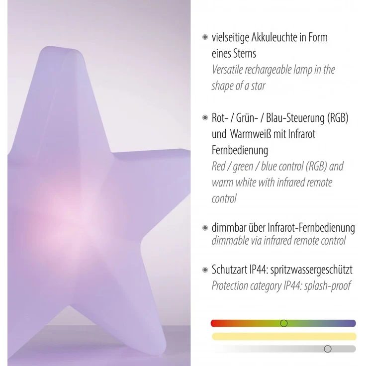 JUST LIGHT 19291-16 AKKU STAR AKKU-Leuchte weiss RGBW-Farbwechsel – Bild 8