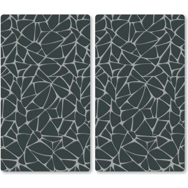 KESPER | Glasschneideplatte/Herdabeckplatte/Buffetplatte, Material: ESG-Sicherheitsglas, Maße: 50 x 28,5 cm, Stärke: 0,4 cm, Fußhöhe: 3 mm, Motivfolie: Mosaik Grau | 37535 13 – Bild 4
