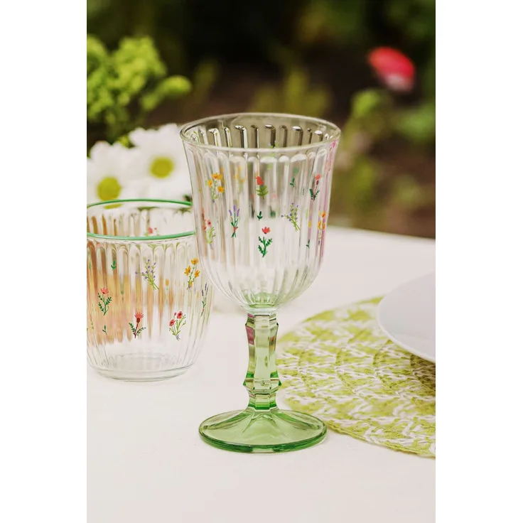 Hermia Concept 'Botanical 240' Weingläser-Set (4-teilig), Gelb / Grün, 8,2 x 8,2 x 15,9 cm, 240 ml