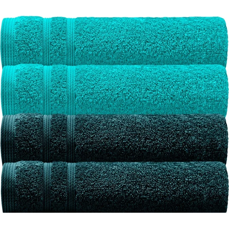 Lashuma Handtuch Set London, Frottee (Set, 4-St), Grüne Gästetücher 30x50 cm aus 100% Baumwolle – Bild 1