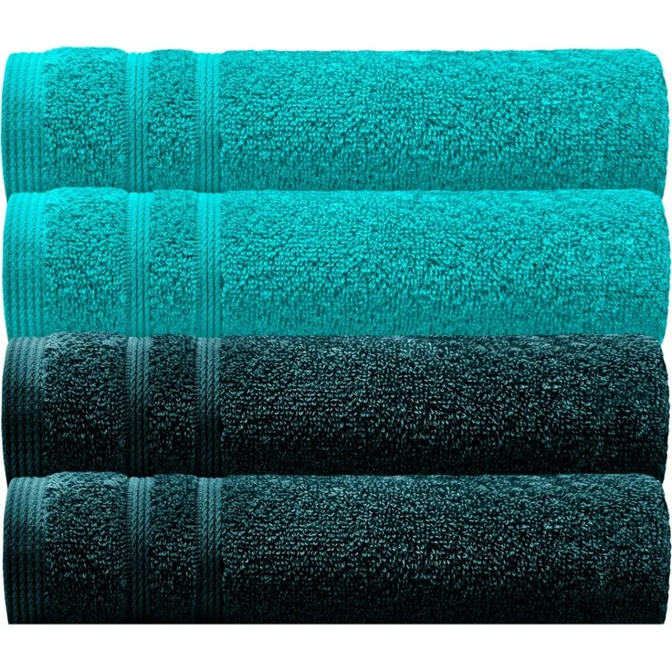 Lashuma Handtuch Set London, Frottee (Set, 4-St), Grüne Gästetücher 30x50 cm aus 100% Baumwolle