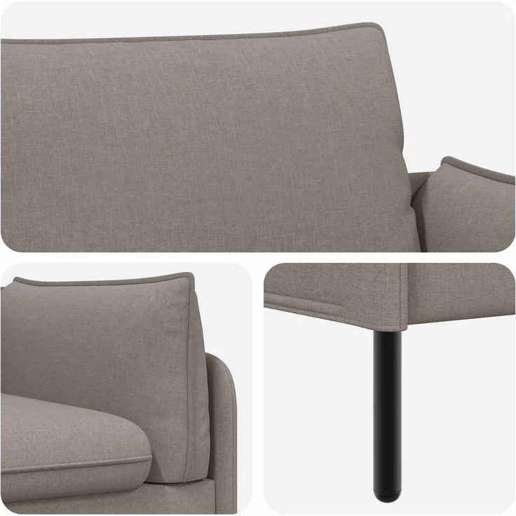 vidaXL 3-Sitzer-Sofa Taupe 222 x 81 x 89 cm Stoff 42048635 – Bild 6