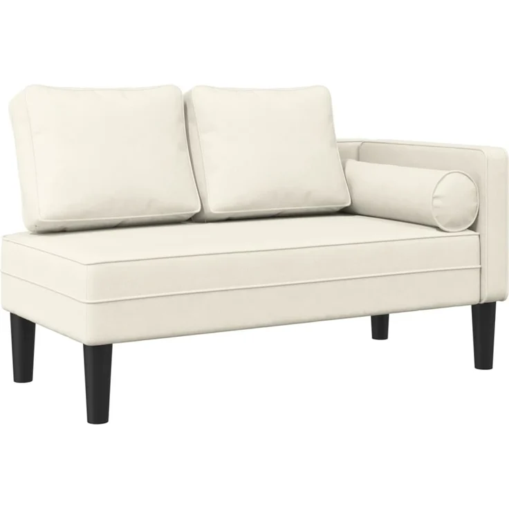 vidaXL Chaiselongue mit Kissen Creme Samt – Bild 1
