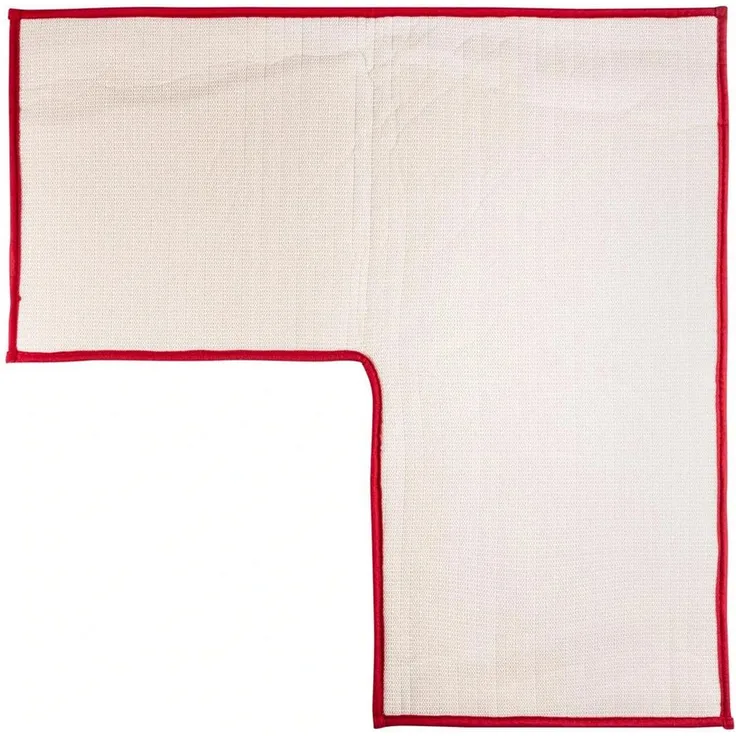genialo Duschvorleger Badematte rutschfest für Eckdusche L Form, 80 × 80 cm, rot, saugfähig und pflegeleicht