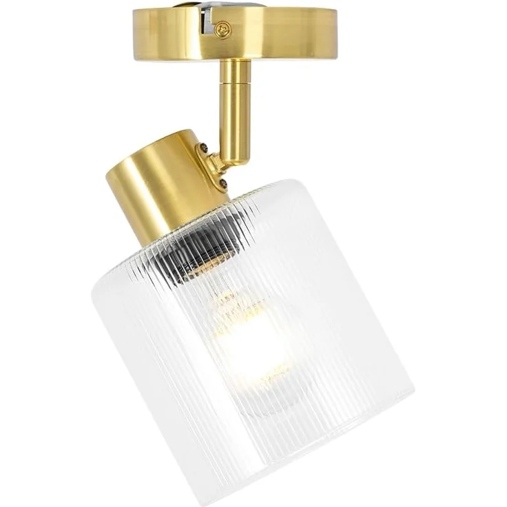 Qazqa LED Aufbaustrahler Laura, ohne Leuchtmittel, E27, Gold, Art Deco, Glas, 1-flammig – Bild 8