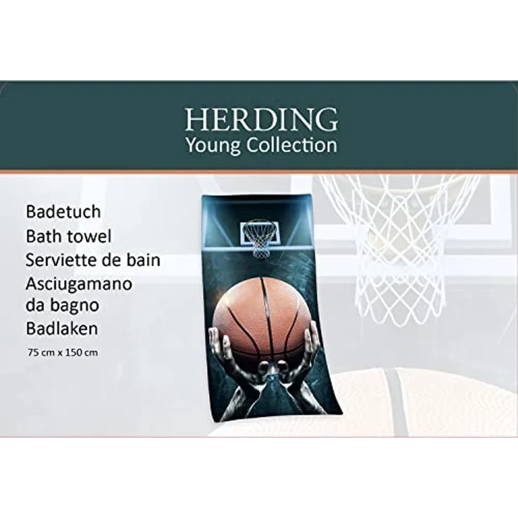 Herding Young Collection Badetuch Basketball, Velours (1-St), hochfarbig bedruckt – Bild 5