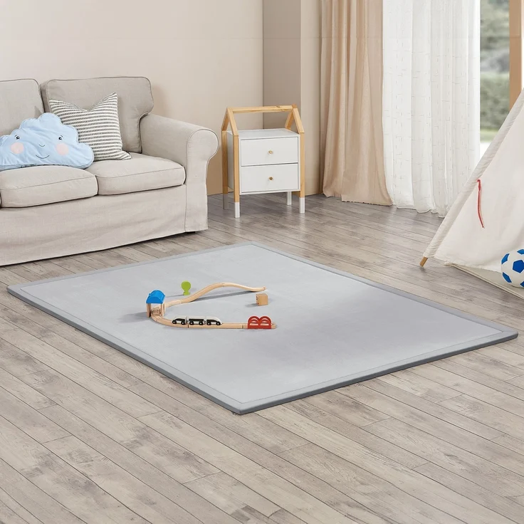 Juskys Krabbelmatte, Polyester grau, 200 x 150 cm – Bild 2