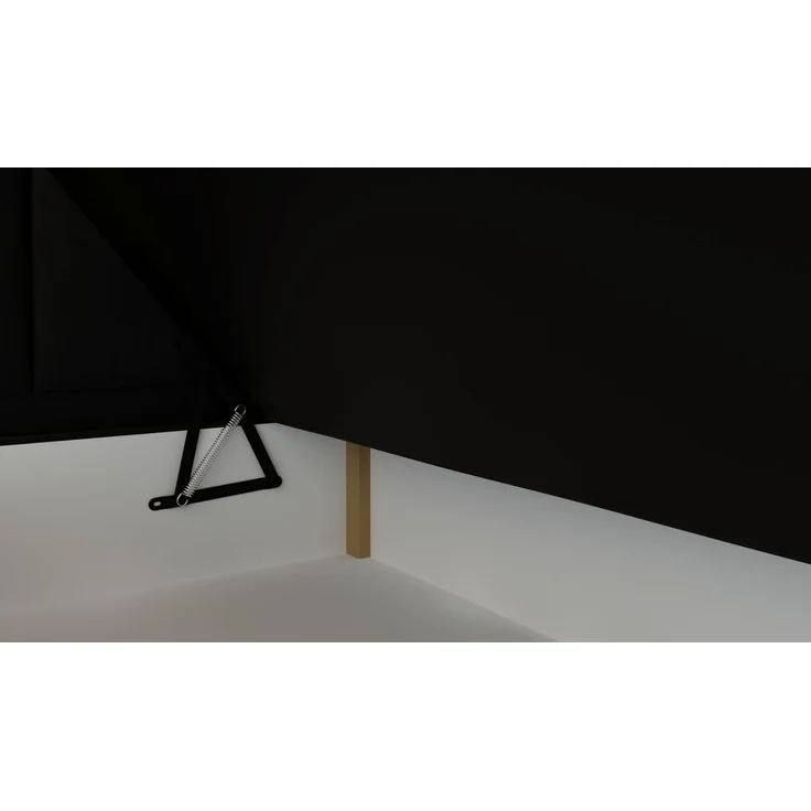 GRAINGOLD Cloud Boxspringbett 140x200, Bett mit Bettkasten, Velour-Stoff, mit Kopfteil, Schwarz – Bild 7